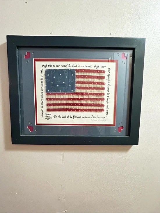 Source Unknown Patriotic American Flag Wall Art - Red, Blue, White