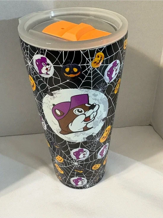 Buc-ee's Halloween tumbler Yukon Outfitters festive glow-in-the-dark spiderweb