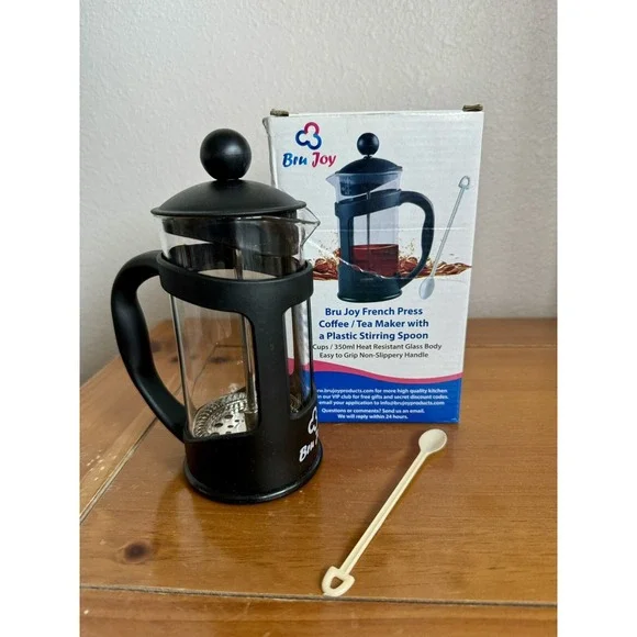 Bru Joy French Press/ Tea Maker New In Box, 3 Cups‎ 350 Ml