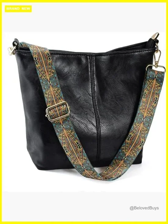 Vegan Leather Crossbody Bag Hobo Shoulder Purse with Zipper