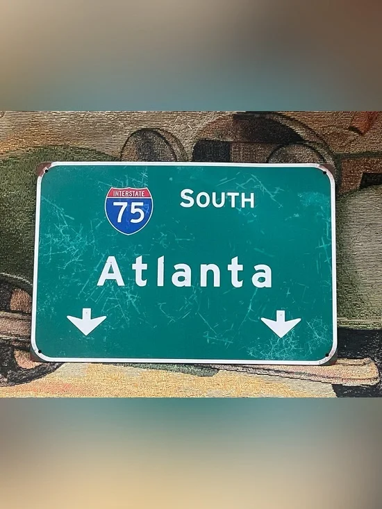 I-75 South Atlanta Road Sign “Aged” NEW