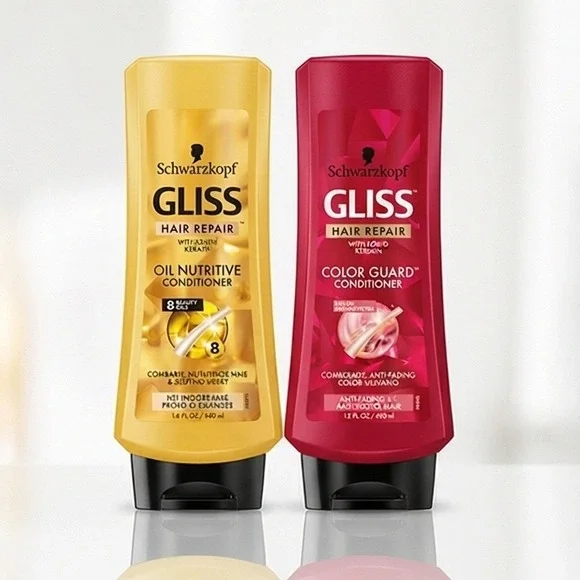 Schwarzkopf Gliss Hair Repair Set of‎ 2 Oil Nutritive & Color Guard 13.6oz NOS