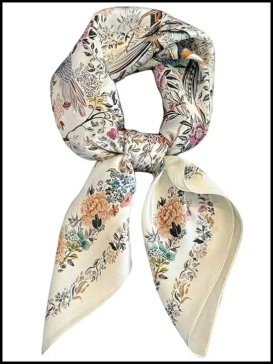 Lightweight Silk Satin Fashion Scarf - 27.5