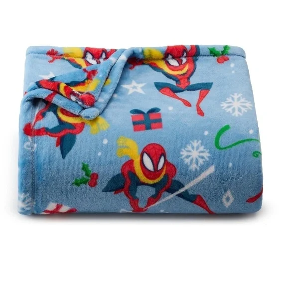 🆕 Marvel Spider Man Oversized Throw Blanket Holiday Super Soft  Plush
