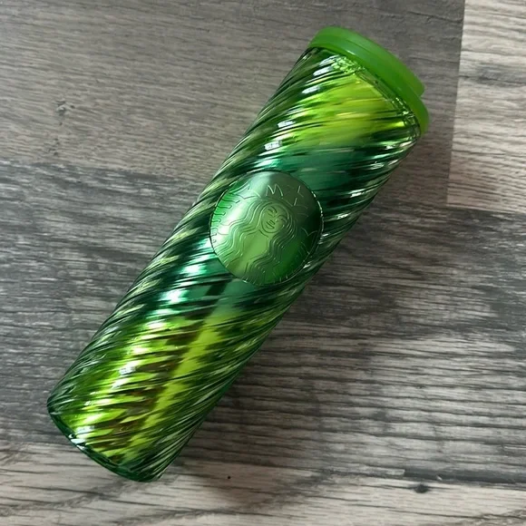 Starbucks iridescent‎ green travel mug 16oz