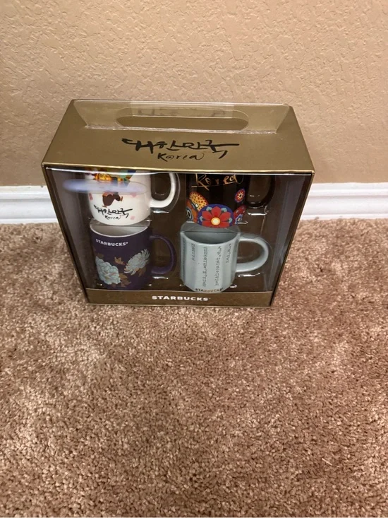 Starbucks Korea Mini Mug Set - White, Dark Blue, Black, Light Gray