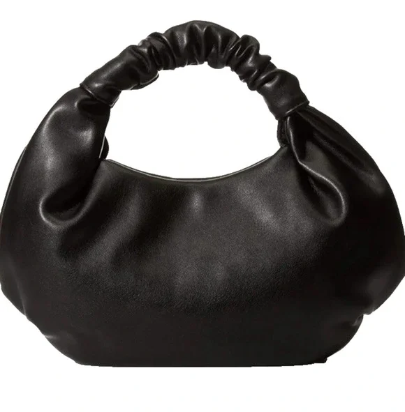 Hobo Pocketbook NEW Black Faux Leather Soft Top Handle Going Out Purse Tote Bag