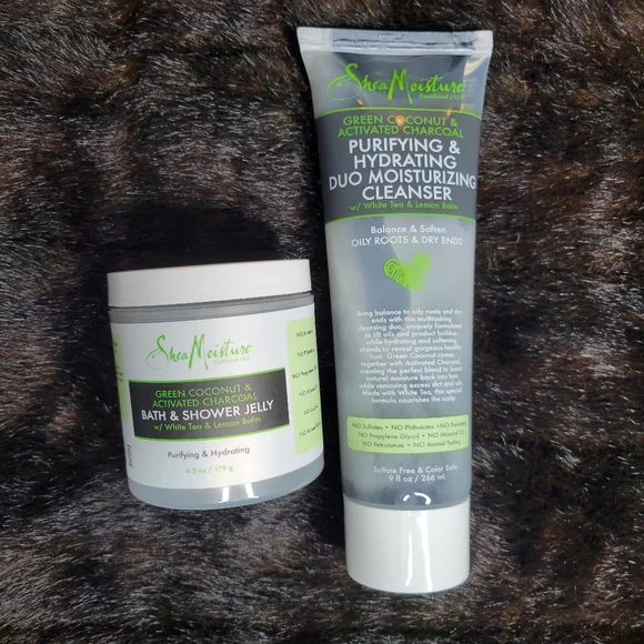Shea Moisture Green Coconut Charcoal Purifying Duo‎ Moisturizing Cleanser Set