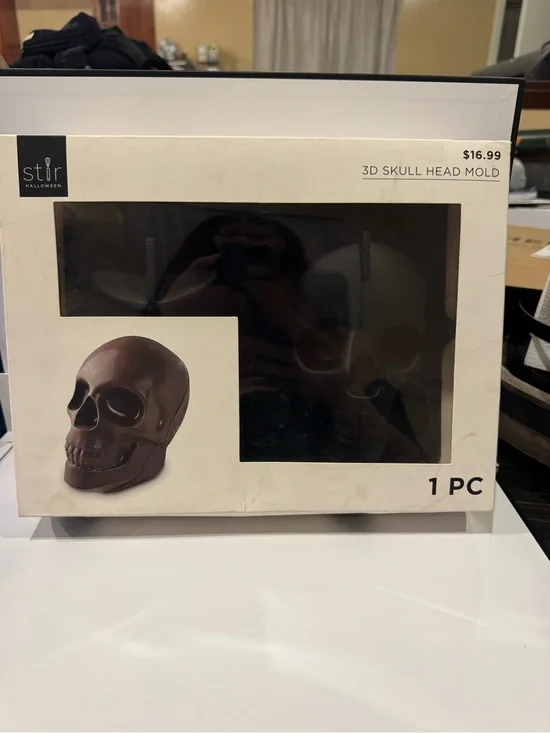Halloween Brown 3D Skull Head Wall Accent