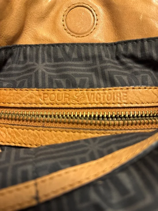 Pour La Victoria Tan Leather Hobo Purse