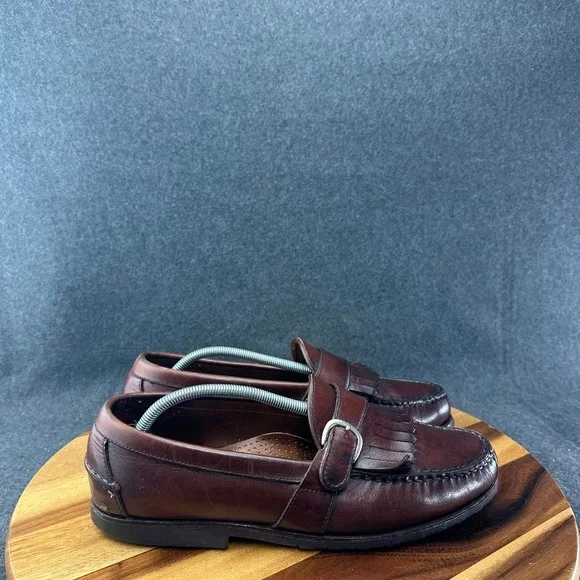 Allen Edmonds Waterbury Loafers Brown Leather Monk Strap Buckle Kilted Sz 12EEE
