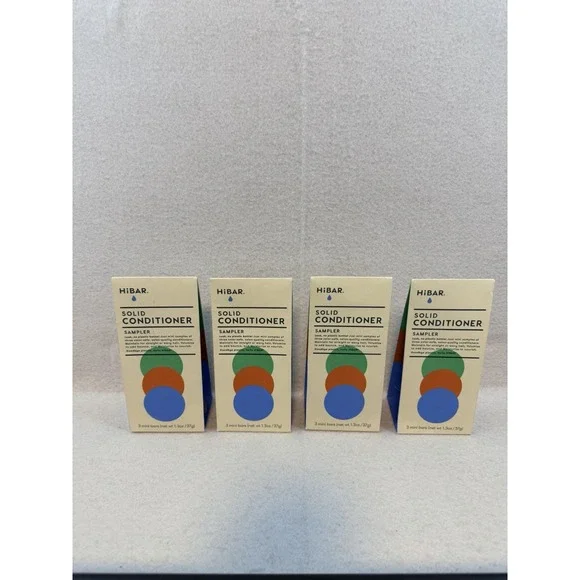 HiBar Solid Soap Conditioner Sampler 3 Mini Bars, Lot of 4