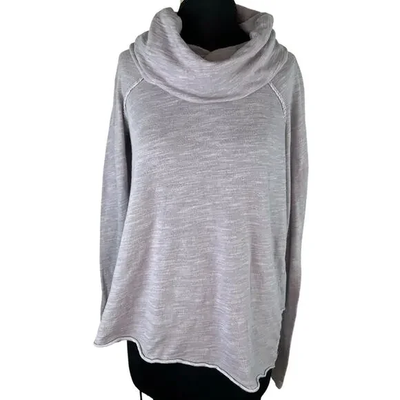 Free People Beach Pink Cocoon Cowl Neck Pullover Sweater Heathered Pink One Size