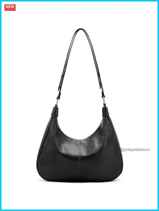 Ultra Soft Foldable Vegan Leather Crossbody Hobo Bag Tote Handbag