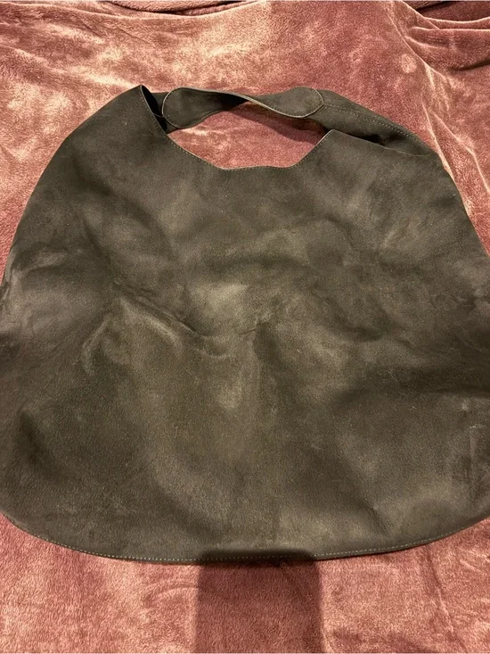 Black Suede Hobo Shoulder Bag- GAP