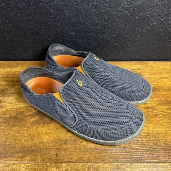 OluKai Nohea Mesh 10188-4242 Gray‎ Textile Slip-On Shoes Mens Size 10.5