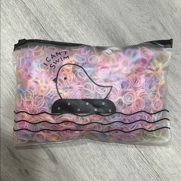 Colorful Elastic Hair Bands in Zip Pouch 1000 Pieces - Chick Design