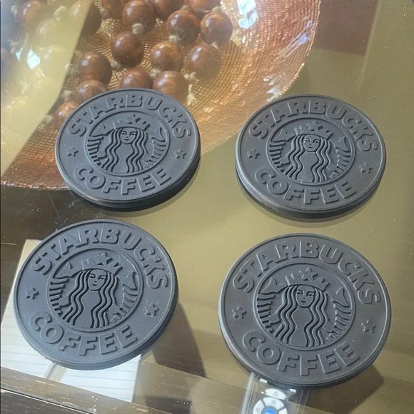 Starbucks Vintage Black Rubber Coasters (Set of 4)