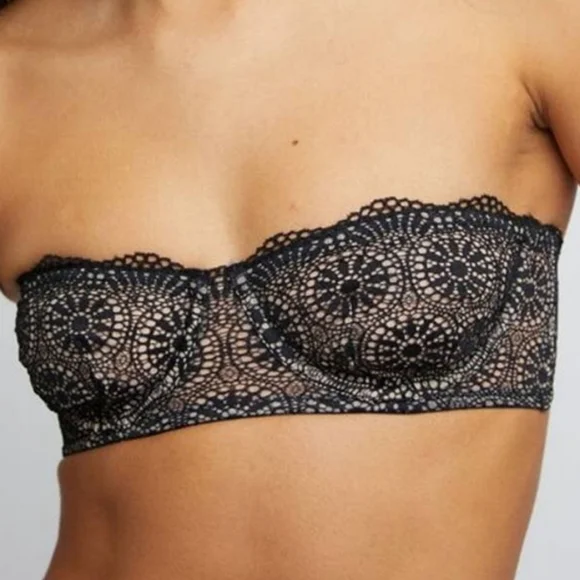 Free People Starla Underwire Multiway Bra Black 32C