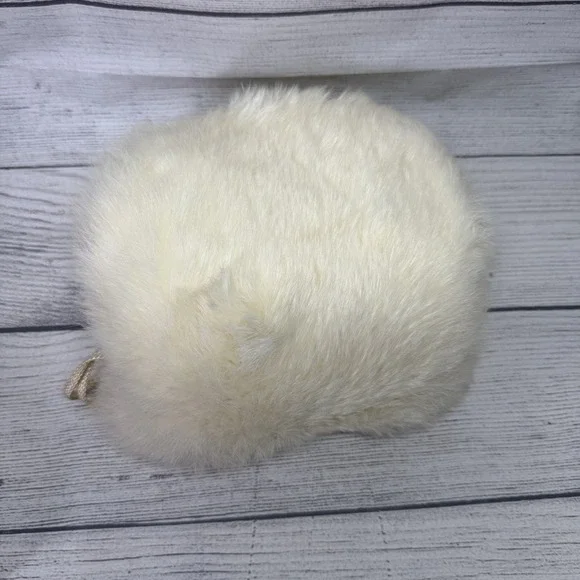Vintage White Childs Fur Muff Hand Warmer 8
