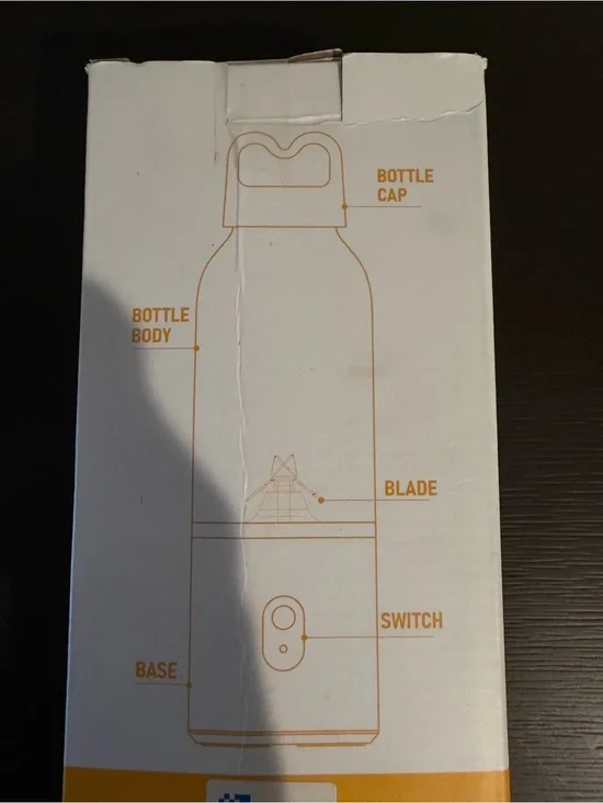 Portable Personal Blender - White and Gold Illustration