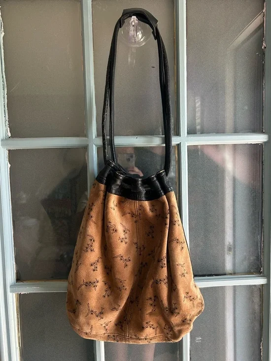 Vintage 70’s Mont Abur Handcrafted Leather Suede Boho Slouchy Hobo Purse Bag