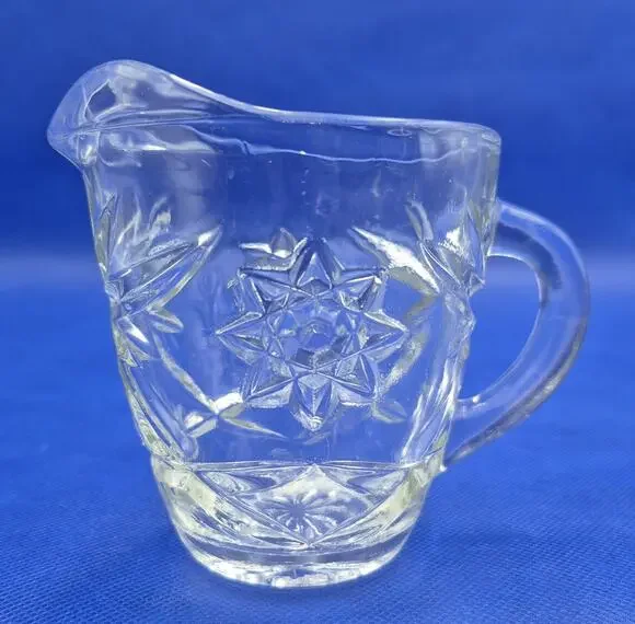 Vintage Anchor Hocking Star of David Clear Creamer Pitcher 4