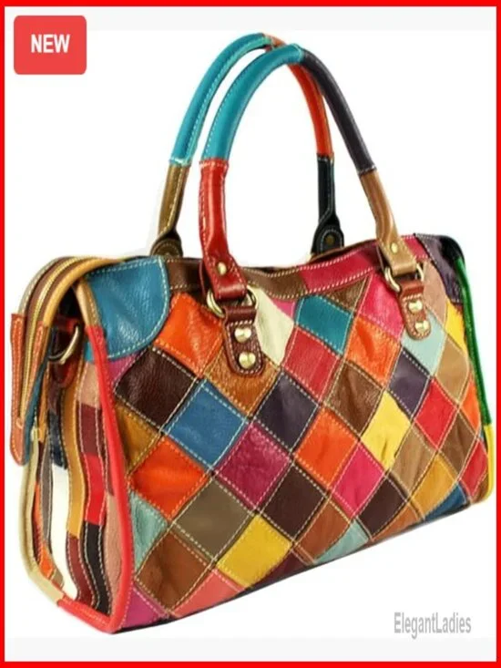 Genuine Leather Hobo Tote Bag with 8 Pockets, Adjustable Strap, Travel Purse