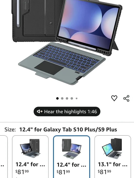 Nillkin for Samsung Galaxy Tab S10 Plus/S9 Plus 12.4