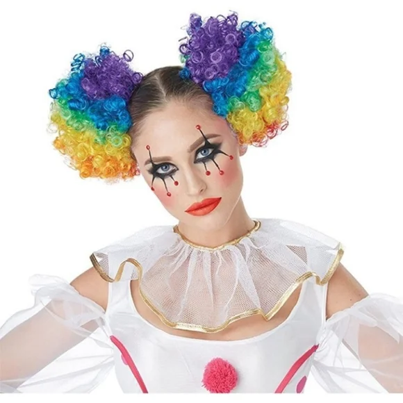 Blooming Hair Colored Clown Puffs