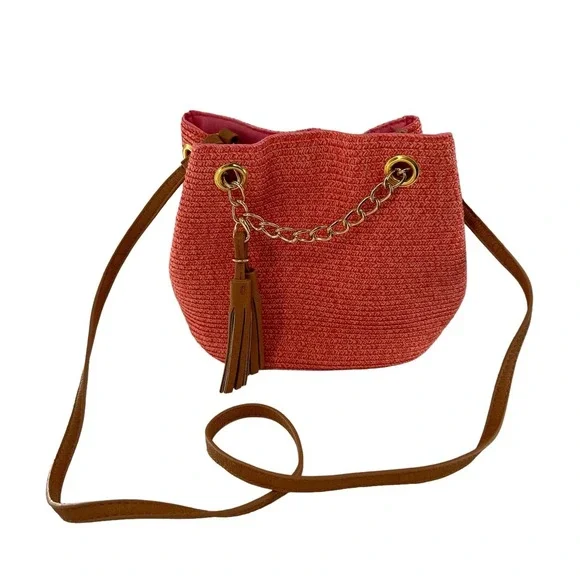 Magid paper straw bag Purse Shoulder Hobo‎ MCM Beach Coastal Nautical Boho