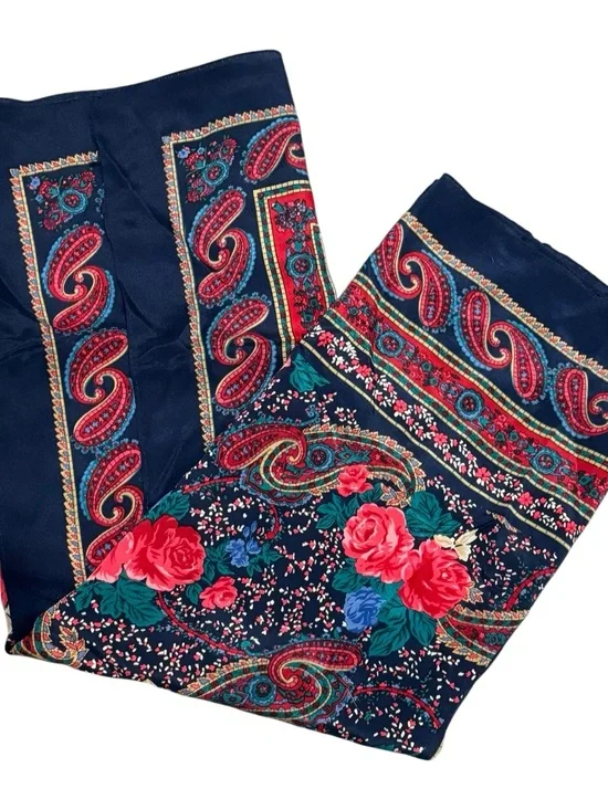 ✨🌸VTG Women’s Floral Paisley Festival Boho Silk Head Wrap Scarf