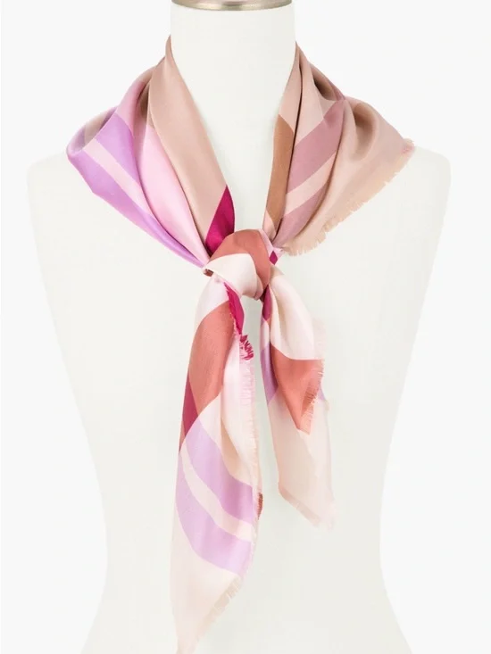 Talbots Echo Plaid Silk Square Scarf