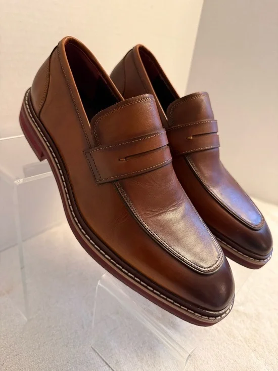 Vintage Foundry Co. Brown Penny Loafers – Men’s Size 7.5 Classic Dress Shoes New