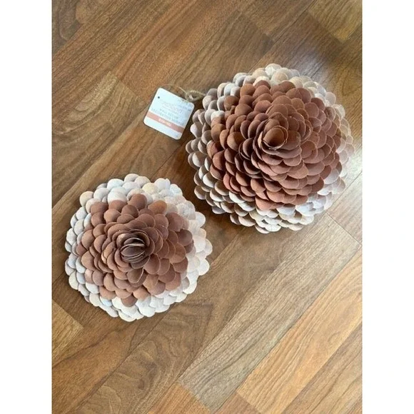 Ashland Blush Rose‎ Floral Wall Decor Set of 2 Rustic Farmhouse Accent Pieces