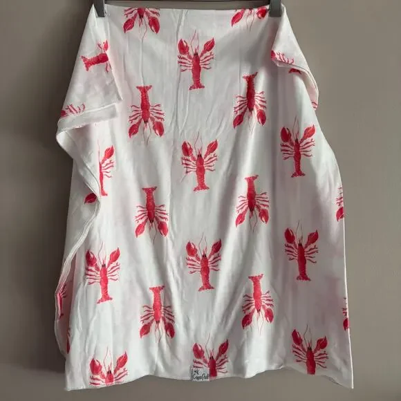 Copper Pearl Lobster Print Baby Blanket Swaddle