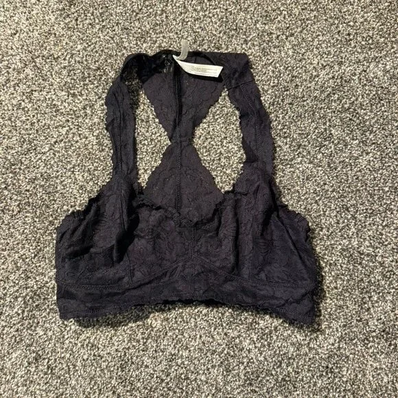 Free People - Galloon Lace Racerback Bralette - Black