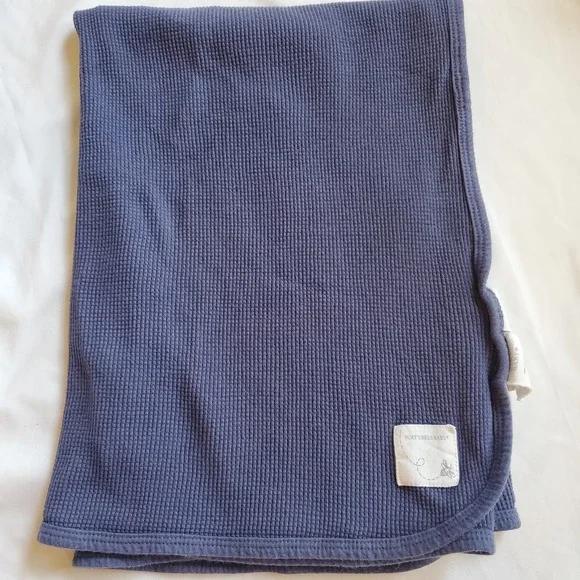 Burt's Bees Baby Infant‎ Navy Blue Burts Bees Receiving Blanket Waffle Knit
