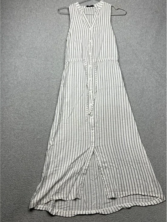 PAZZO Button Up Shirt Dress Womens S Striped Beach Simple Casual