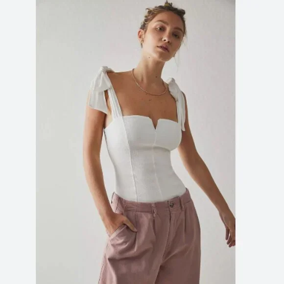 NEW Free People Lola Bodysuit  IN CREAM 267