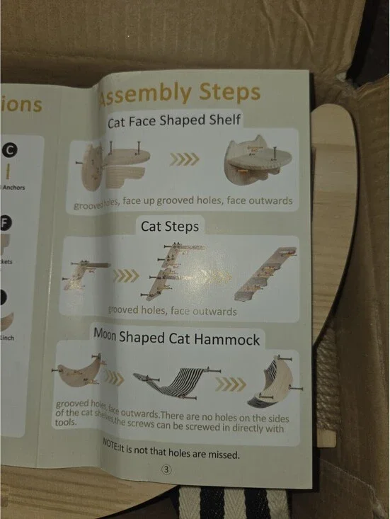Cat face shape shelf moon shaped cat hammock with step