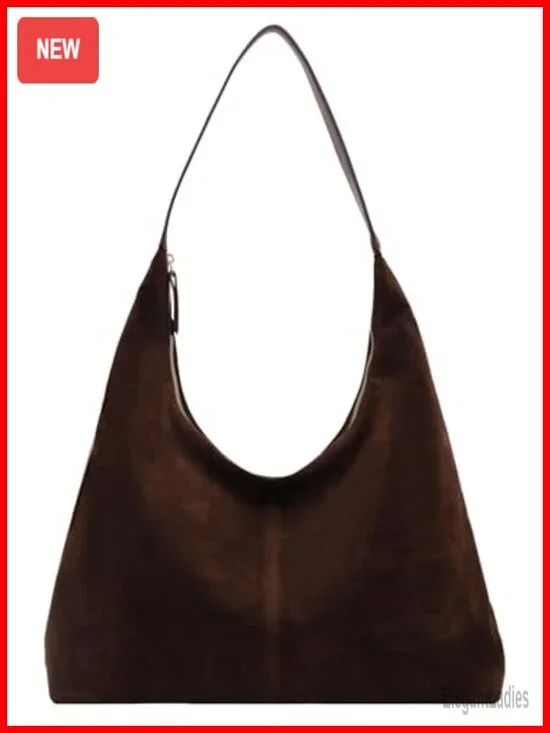 Suede Shoulder Bag Hobo Handbag Tote Purse Slouchy Underarm Bag Work Travel