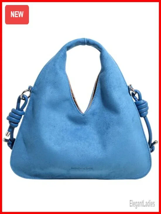 Faux Suede Slouchy Hobo Shoulder Crossbody Bag with Adjustable Strap