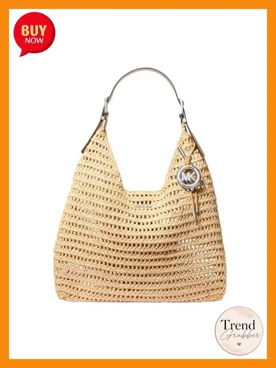 Crocheted Polypropylene Large Hobo Shoulder Bag