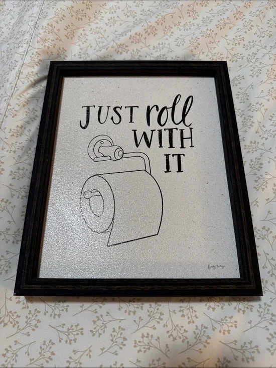 Just Roll With It Bathroom Framed Wall Art