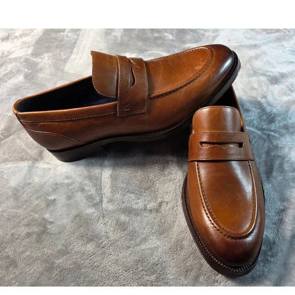 Cole Haan Carnegie Penny Loafers Mens 7.5 Leather Grand 360 British Tan NWOB