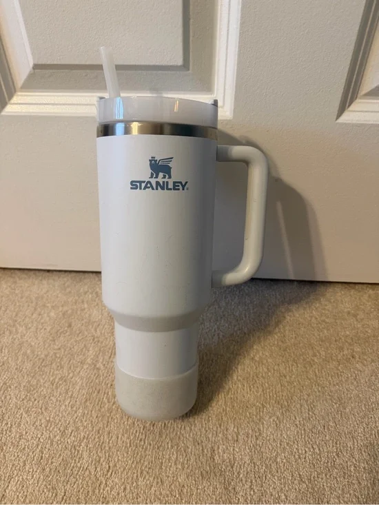 Stanley White Insulated Travel Tumbler with Handle and Straw