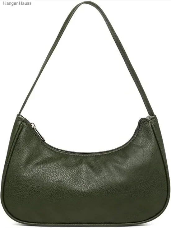 Vegan Leather Hobo Sling Tote Handbag with Zipper Closure