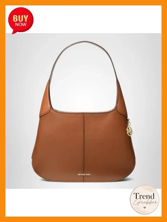 Large Curved Hobo Shoulder Bag with Zip Pocket