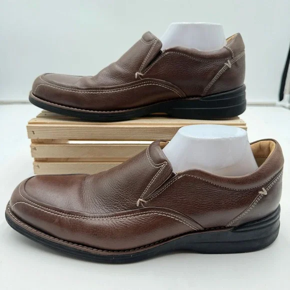 Johnston & Murphy Loafers Brown Leather Moc Toe Slip On Mens 12 M 20-1912